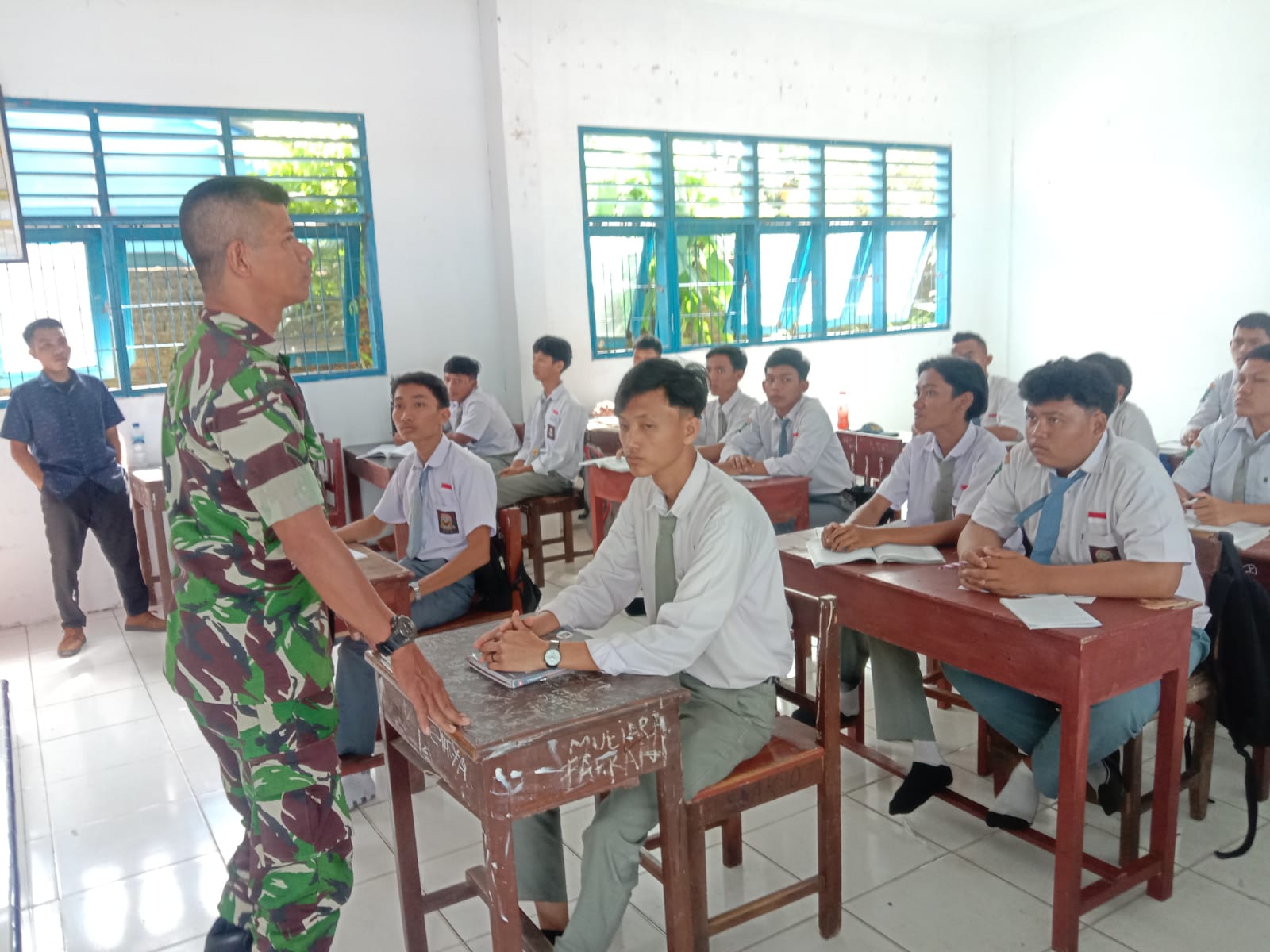 Koramil 01Sunggal Melaksanakan Kegiatan Sosialisasi Wasbang di SMAS Gusti Wijaya   