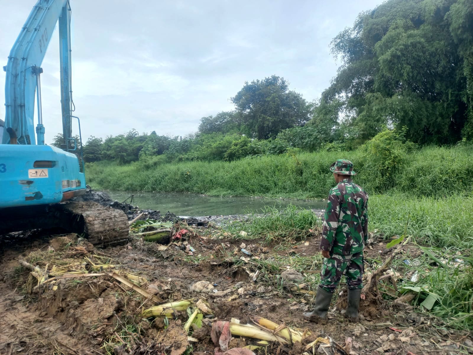 Danramil Cikande Ucapkan Terima Kasih Pada Pihak Kawasan Modern Cikande, Akhirnya Sungai Cikambuy Bisa Dinorma