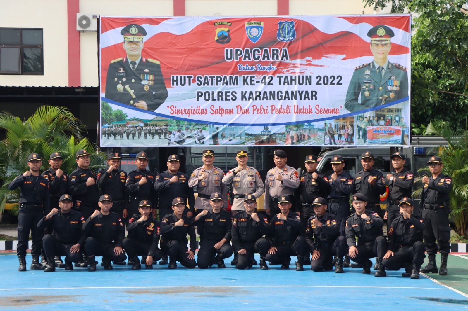 Polres Karanganyar Gelar Upacara HUT Satpam Ke-42 Tahun 2023