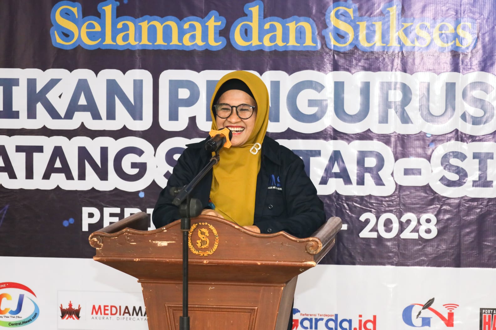 Hadiri Pelantikan Pengurus JMSI, dr Susanti Sapa Jurnalis, Pimpinan Organisasi Wartawan dan Organisasi Media