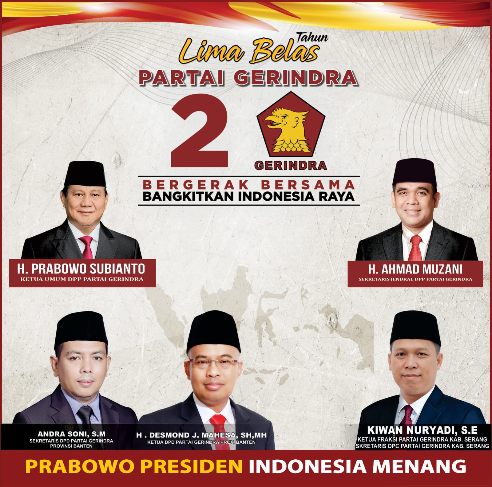 Di Hari Ulang Tahun Partai Gerindra yang Ke 15 Tahun, Kiwan Nuryadi: Mari Sampaikan Visi dan Misi Partai Demi 