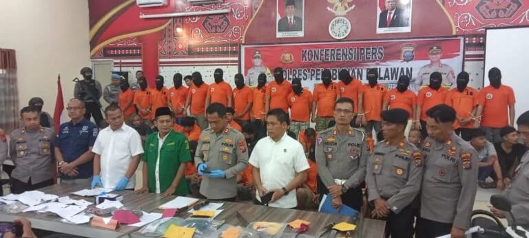 Polres Pelabuhan Belawan Tangkap 53 Pelaku Kejahatan dan Bandar Narkoba Dalam Dua Pekan