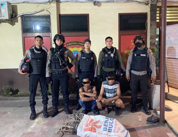 Tim Patroli Presisi Sat Samapta Polrestabes Medan, Tangkap Dua Orang Maling Besi