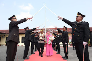 Polres Tebing Tinggi Menggelar Acara Pisah Sambut Berlangsung di Lapangan Polres