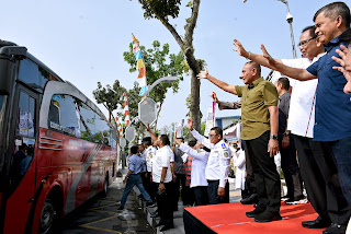 Gubernur Sumatera Utara Edy Rahmayadi Lepas Keberangkatan 94 Bus Mudik Gratis