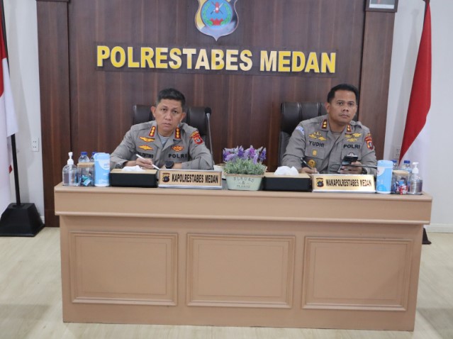 Kapolrestabes Medan Ikuti Vidcon Arahan Kapolri Terkait TTPO