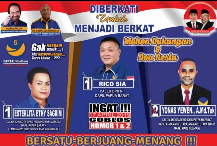 Partai NasDem Maybrat Boyong Tiga Kursi DPRD Maybrat Periode 2019-2024