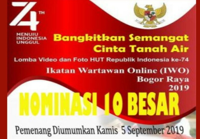 Bangkitkan Semangat Cinta Tanah Air, IWO Bogor Raya Tetapkan 10 Besar Pemenang Lomba Vidio dan Foto