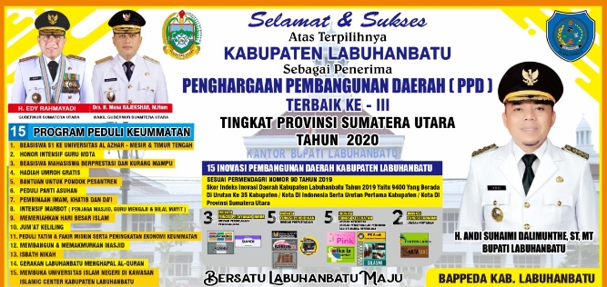 Pemkab Labuhanbatu Menerima Penghargaan Pembangunan Daerah Terbaik 2020