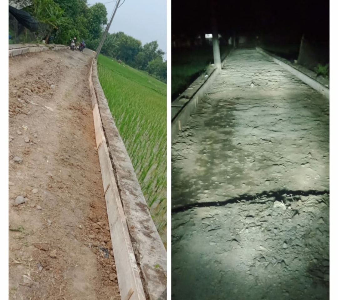 Betonisasi Kampung Lodog RW 06 desa Pasanggrahan Solear Diduga Proyek Siluman