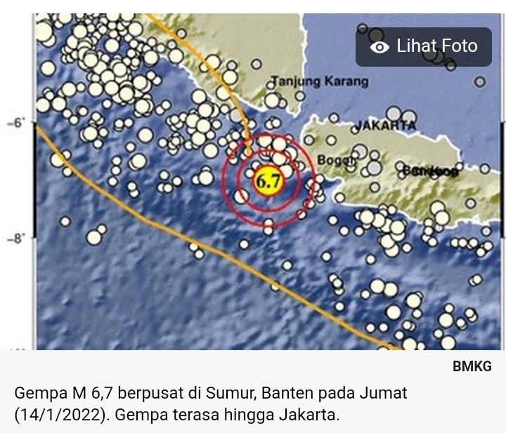 Gempa M 6,7 di Banten, Terasa di Jabodetabek