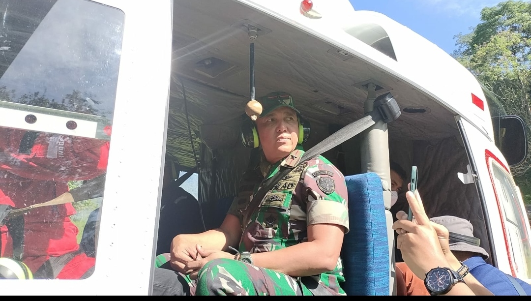 Danrem 061/SK Brigjen TNI Rudy Saladin MA bersama Bupati Cianjur dan BMKG Melaksanakan Pemetaan Udara Dampak G