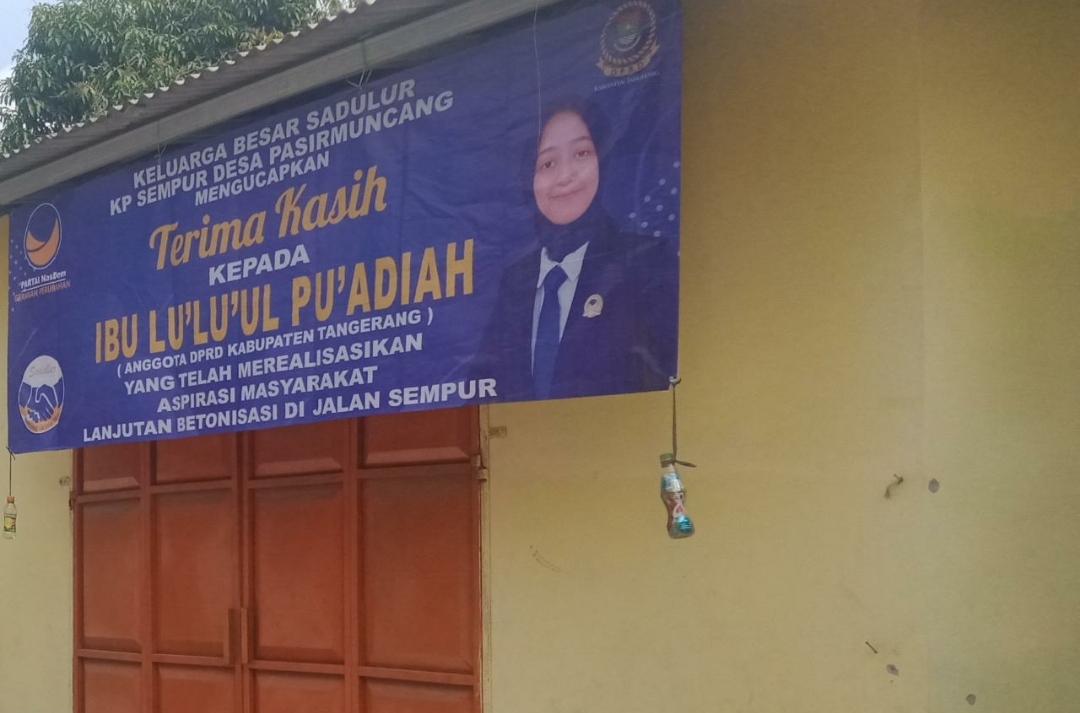 Ucapan terima kasih Keluarga besar sadulur kepada anggota DPRD Kab.Tangerang dari Partai Nasdem