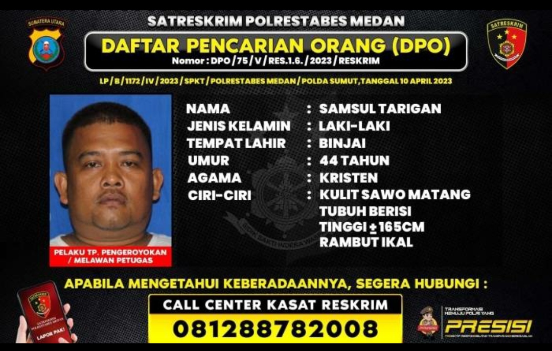 Samsul Tarigan Salah Satu Daptar Pencarian Orang di Deliserdang