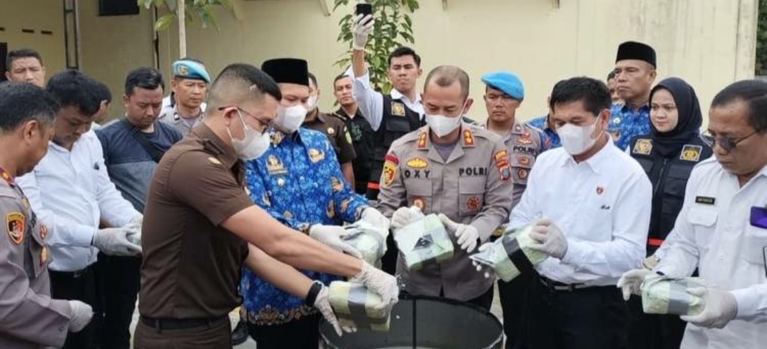 28 Bungkus Narkotika Hasil Pengungkapan Berhasil Dimusnahkan Polres Serdang Bedagai