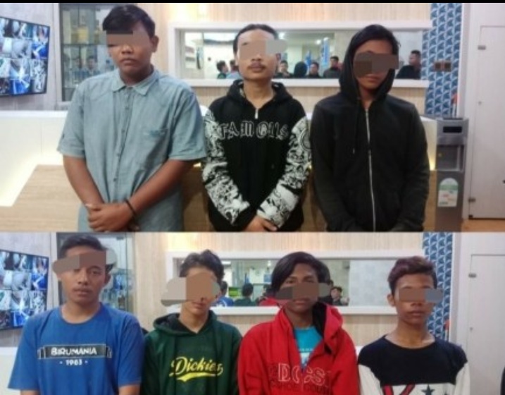 7 pemuda ABG sedang pesta miras diciduk tim respati cobra sat sabhara polrestabes surabaya