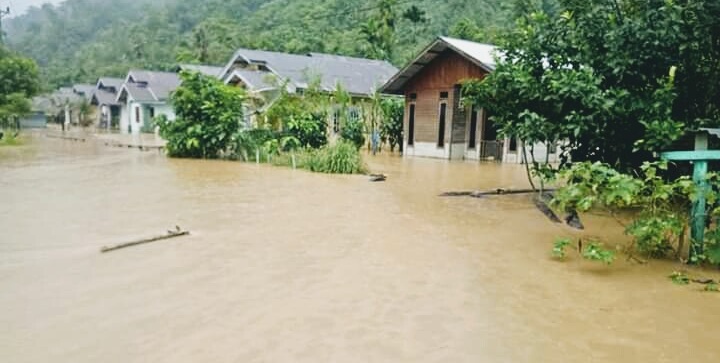 Banjir Yang Melanda Desa Air Pinang Telah Merendam 101 KK