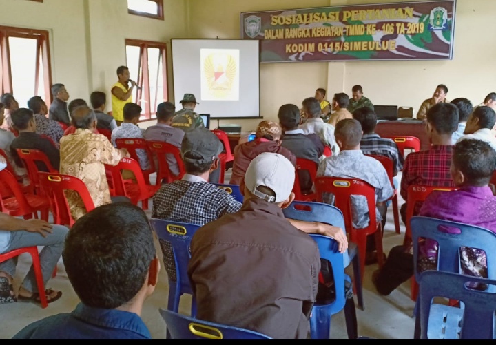 Kodim 0115 Simeulue Tunaikan Program Non Fisiknya, Laksanakan Sosialisasi kepada Petani ‘TMMD-106 Sesuai