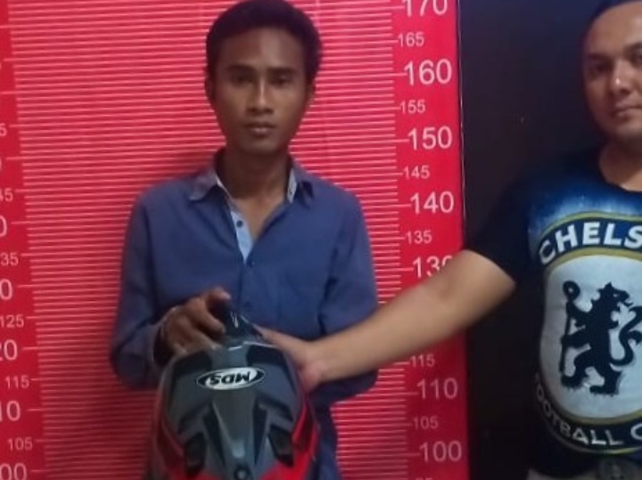 Spesialis Maling Helm di Parkiran Cito Mall Diciduk Polisi