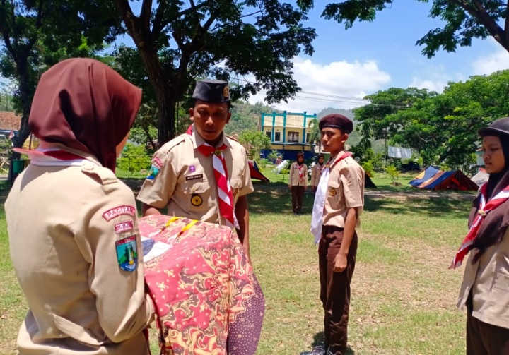 Bentuk Generasi Tangguh dan Berjiwa Pancasila, Koramil 0801/07 Ngadirojo Pacitan Gelar Perkemahan Saka Wira Ka