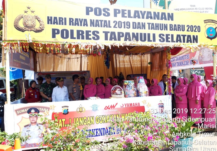 Bersama Bupati Dan Kapolres, Dandim 0212/Tapsel Tinjau Langsung Pelaksanaan Pengamanan Tahun Baru 2020