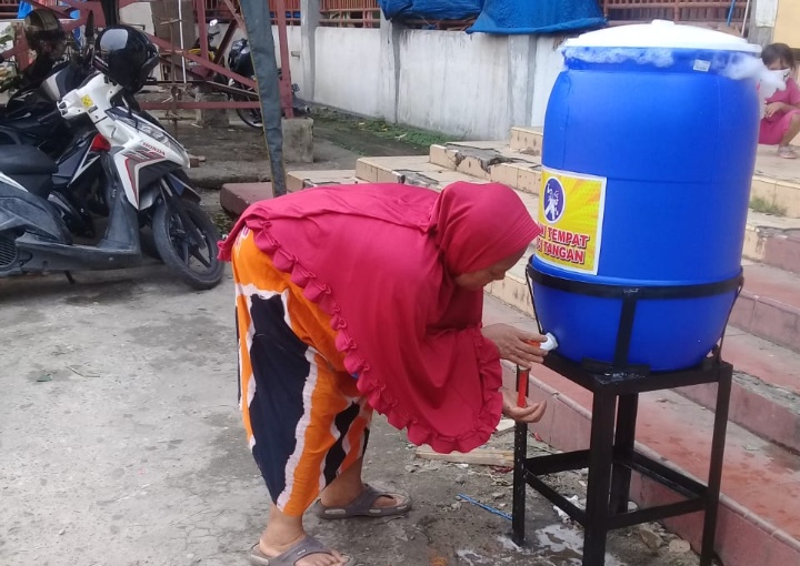 Pemkab Labuhanbatu Sediakan Tempat Cuci Tangan di 8 Titik Pajak Gelugur