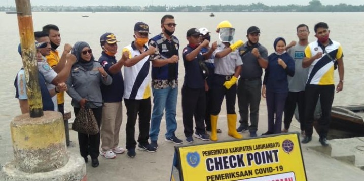 Dishub Labuhanbatu Chek Point’ Covid-19 Dermaga Sarang Elang