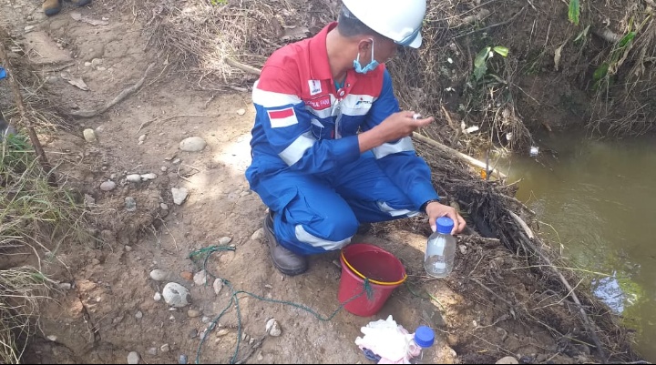 Limbah Beracun Milik PHE NSB diduga Mencemari Sungai Leubuk Pusaka Aceh Utara