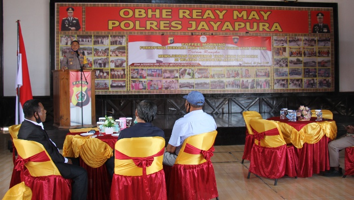 Coffee Morning Kapolres Jayapura Bersama Forkopimda, Ondoafi dan Tokoh Adat Sentani