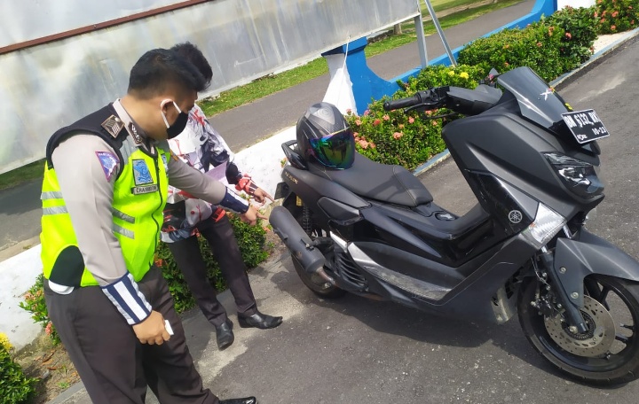 Terjaring Razia Knalpot Racing, Satlantas Polres Bangka Barat Minta Pengendara Ganti Knalpot Standar