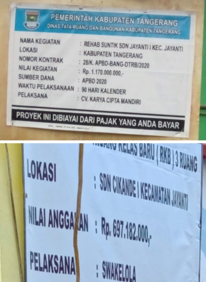 Diduga SDN dan SMPN Kabupaten Tangerang Dijadikan Ladang Korupsi Dengan Modus Rehab Ruang Kelas