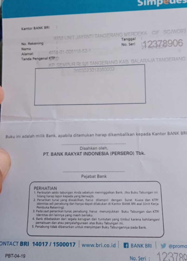 “Aneh” Buku Tabungan dan Kartu ATM BRI KPM PKH atas Nama Said, Tiba-tiba Menjadi Baru