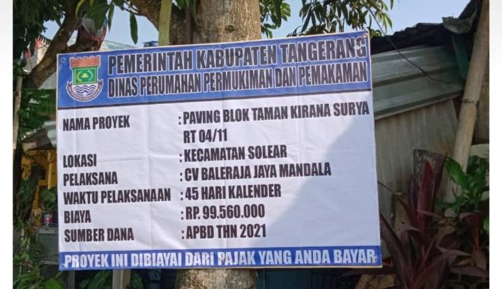 Diduga Kuat Dinas Perkim Ada Kepentingan Terkait Pekerjaan Peving Blok Taman Kirana Solear