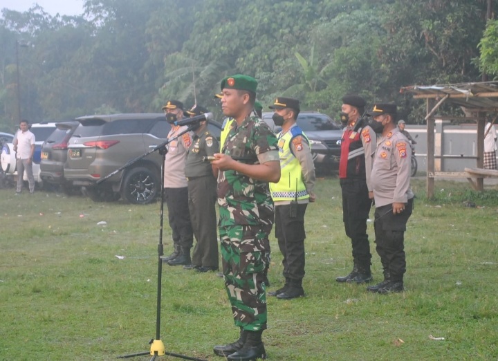 Dandim 0510/Trs Pimpin Apel Pam Kunjungan Kerja Ibu Presiden dan Ibu Wapres