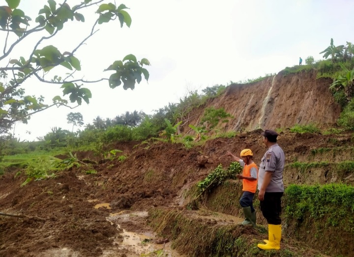 Akibat Hujan Deras, Terjadi Tanah Longsor Sepanjang 50 Meter di Area Persawahan Kerjo Karanganyar